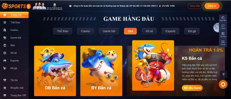 Cung cấp kho game chất lượng, nhiều trò chơi hot